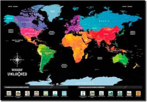 Presentes para quem ama viajar: mapa de raspar